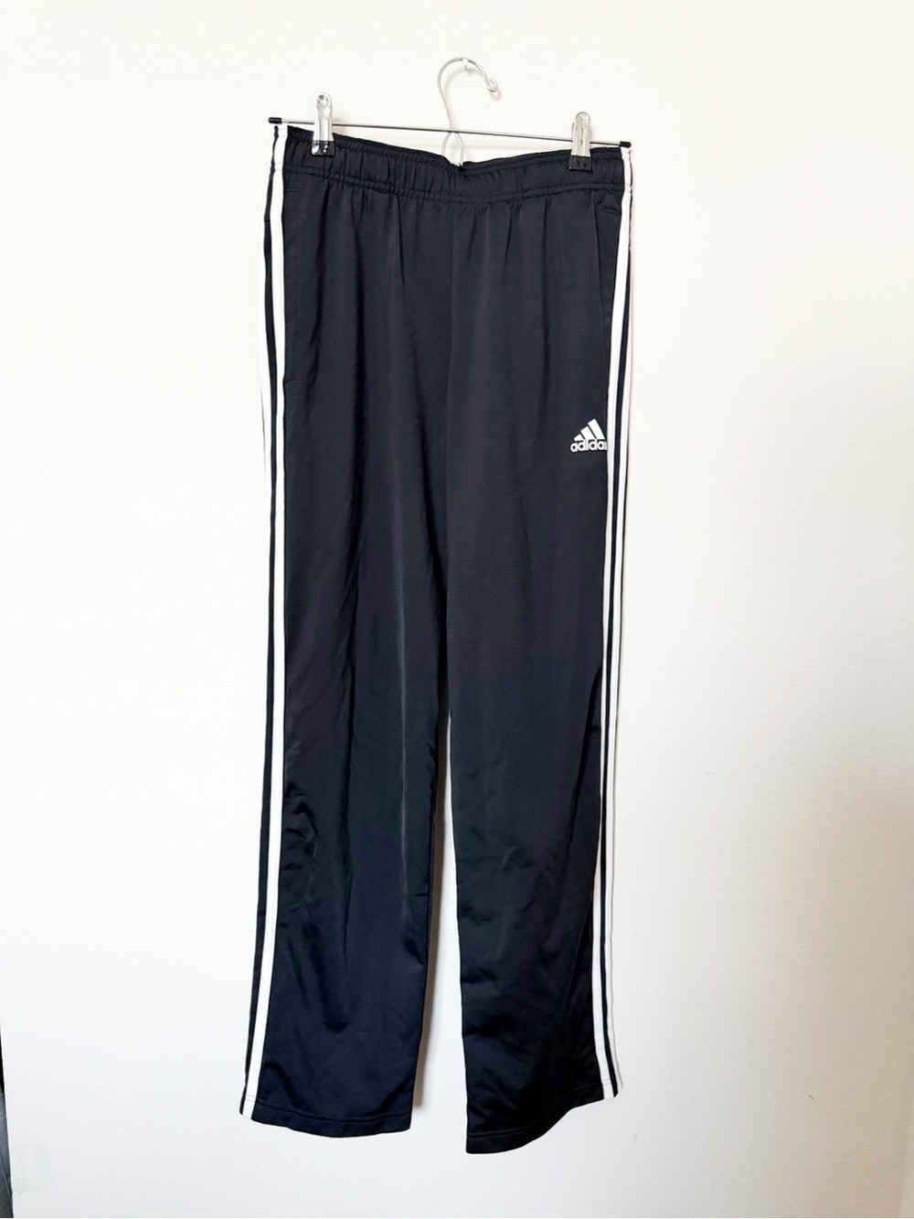 Adidas Black 3-Stripe Track Pants Joggers Athletic S